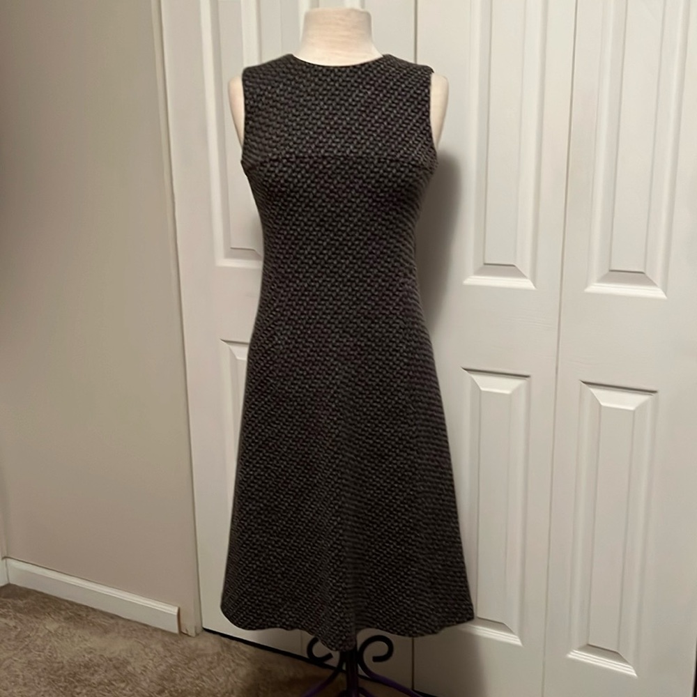Giorgio Armani Brown and Gray Sleeveless Wool Dress Size 42 Italian
